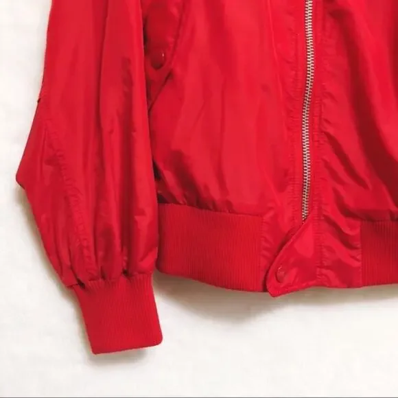 Coach Bright Red Nylon Hooded Jacket